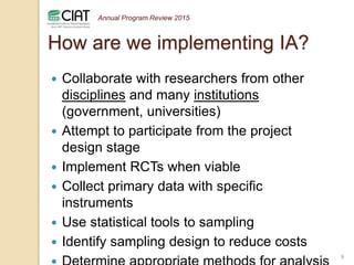 Novel impact assessment approaches for agriculture, environment and policy