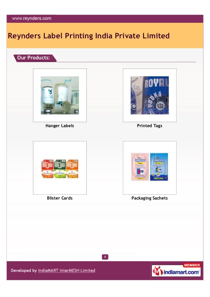 Reynders Label Printing India Private Limited, Bhiwadi, Leaflets