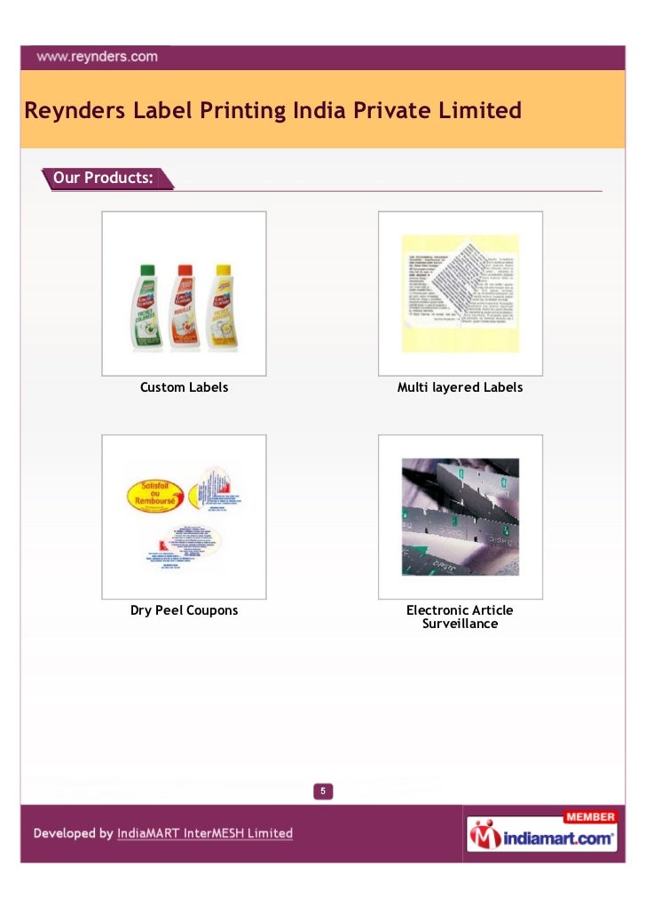 Reynders Label Printing India Private Limited, Bhiwadi, Leaflets
