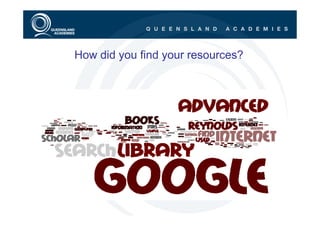 How did you find your resources?
 
