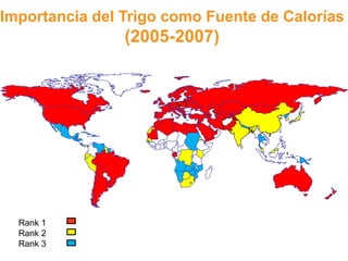 Rank 1
Rank 2
Rank 3
Importancia del Trigo como Fuente de Calorías
(2005-2007)
 
