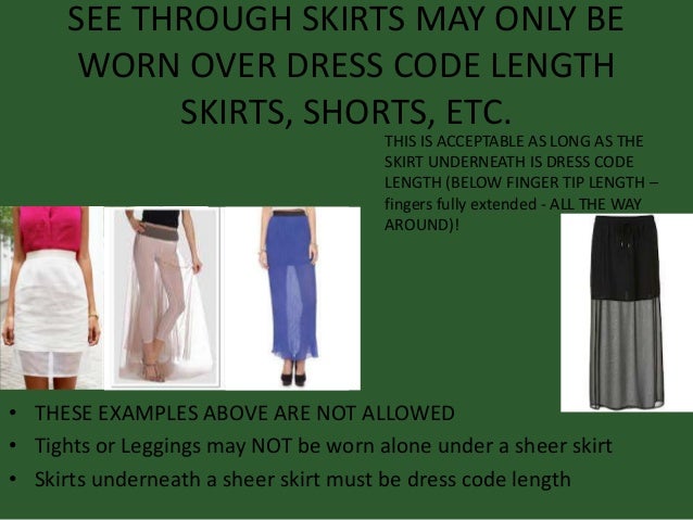 skirt length dress code