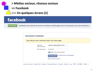 > Médias sociaux, réseaux sociaux >> Facebook >>>  En quelques écrans (1) 