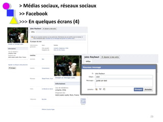 > Médias sociaux, réseaux sociaux >> Facebook >>>  En quelques écrans (4) 