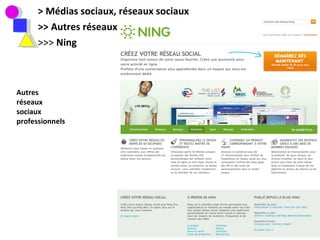 > Médias sociaux, réseaux sociaux >> Autres réseaux sociaux professionnels >>>  Ning Autres  réseaux  sociaux  professionnels 
