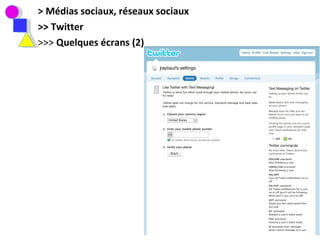 > Médias sociaux, réseaux sociaux >> Twitter >>>  Quelques écrans (2) 