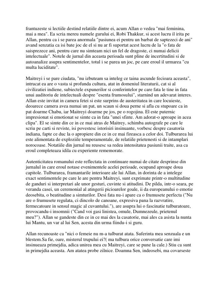maitreyi rezumat pe capitole detaliat