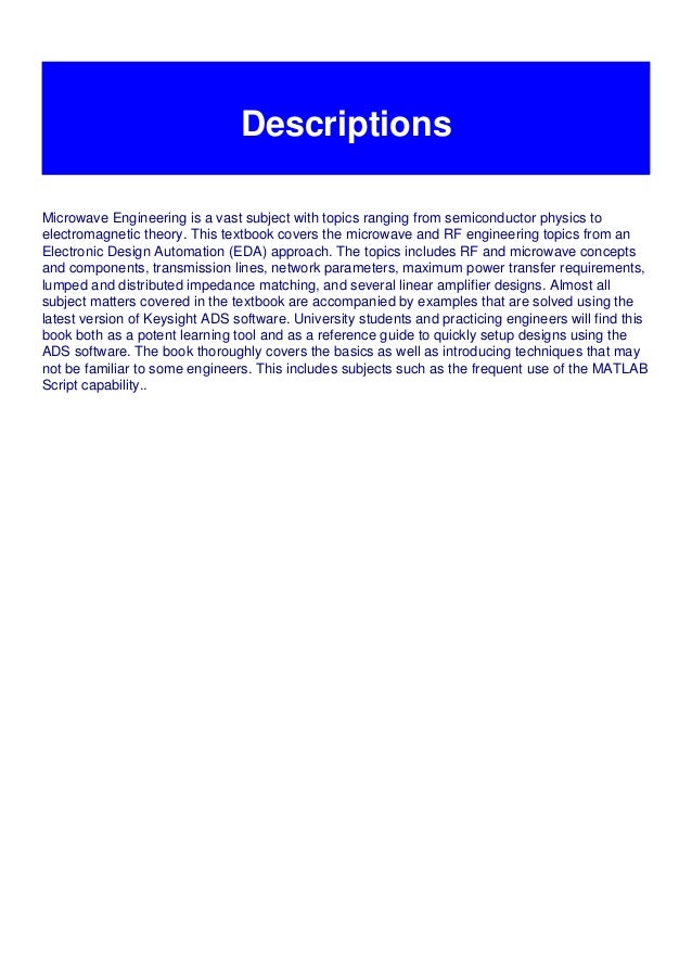 RF and Microwave Circuit Design A Design Approach Using (Ads)