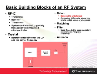 Basic Building Blocks of an RF System
• RF-IC                               • Balun
                                      ...