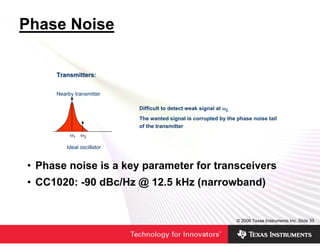Phase Noise

     Transmitters:
     Transmitters

     Nearby transmitter

                            Difficult to detec...