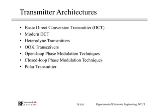 RF Module Design - [Chapter 4] Transceiver Architecture | PDF