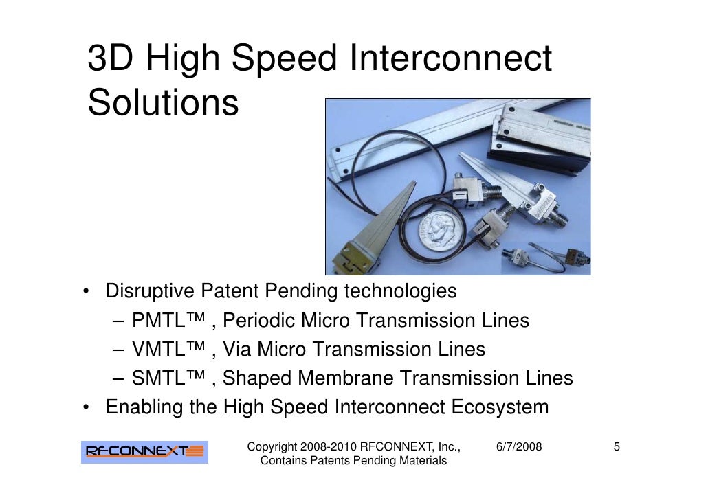 RFCONNEXT\’s HIGH SPEED INTERCONNECT TECHNOLOGIES AND APPLICATIONS