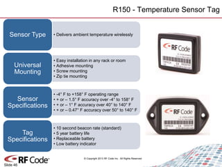 Rf Code Sensor Cost RF Code solutions presentation | PPTX