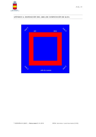* VERSIÓN 9.0 (W KF) – Efectivo desde 01.01.2015 RFEK (REV IS ADA Y ADAPT ADA ENERO 2.015)
PAG. 51
APÉNDICE 6: DISPOSICIÓN DEL ÁREA DE COMPETICIÓN DE KATA
 