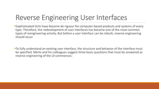Reengineering including reverse & forward Engineering | PPTX