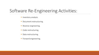 Reengineering including reverse & forward Engineering | PPTX
