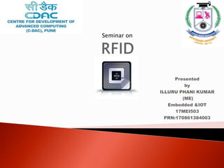 Presented
by
ILLURU PHANI KUMAR
(ME)
Embedded &IOT
17MEI503
PRN:170861384003
Seminar on
 