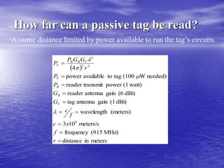 Rfid Types Distance RFID RADIO FREQUENCY IDENTIFICATION ..PPT