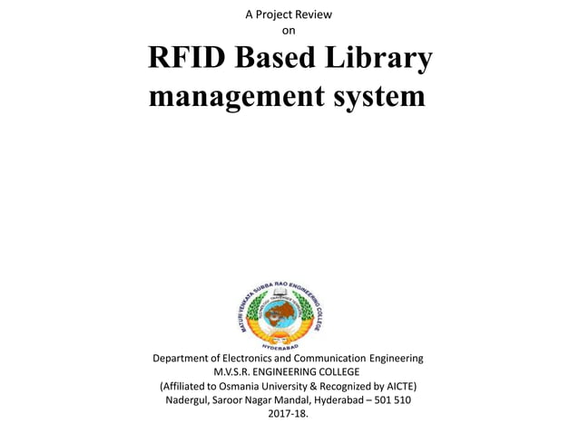RFID Based Library Management System | PPTX