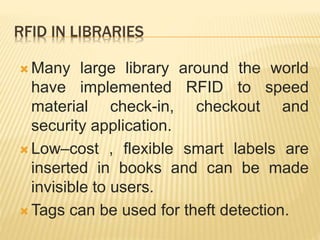 RFID AND LIBRARIES | PPTX