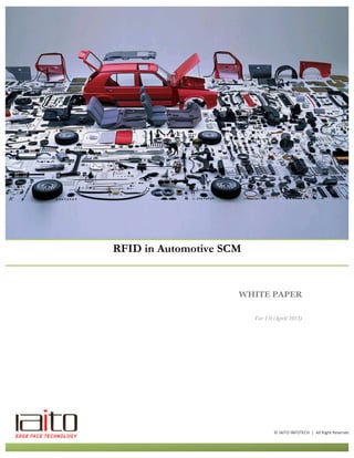 WHITE PAPER
Ver 1.0 (April 2013)
RFID in Automotive SCM
©	
  IAITO	
  INFOTECH	
  	
  |	
  	
  All	
  Right	
  Reserved	
  
 
