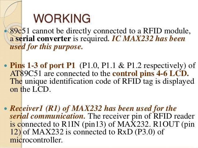 Rfid Interfacing Controlling With 8051