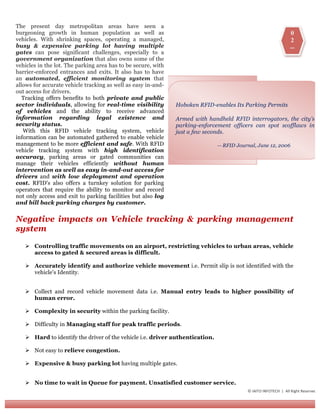 RFID in Vehicle Tracking & Parking Lot Management System | PDF