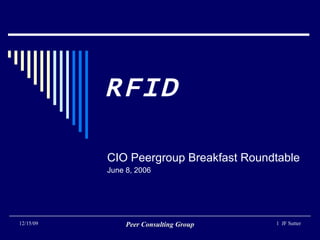 RFID CIO Peergroup Breakfast Roundtable June 8, 2006 
