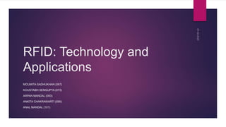 RFID: Technology and
Applications
MOUMITA SADHUKHAN (067)
KOUSTABH SENGUPTA (073)
ARPAN MANDAL (093)
ANKITA CHAKRAWARTI (095)
ANAL MANDAL (101)
 