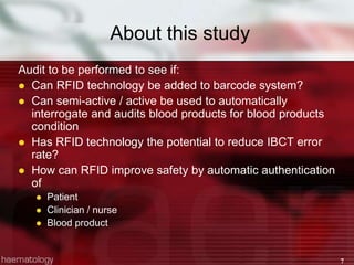 RFID in Blood Transfusion Project Briefing | PPTX