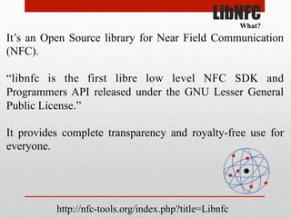 Two Cool Readers
1. Proprietary Driver = PC/SC
2. libNFC, no driver (! libusb)
3. ifdnfc (beta, opensource PC/S)
./configu...