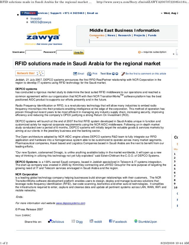 RFID solutions made in Saudi Arabia for the regional market