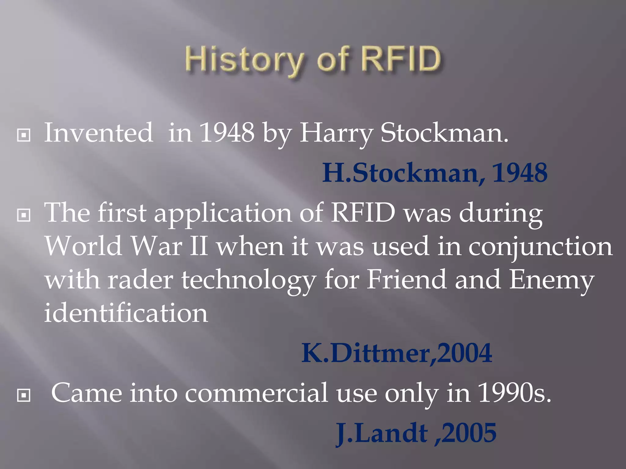 Rfid Invented RFID Technology in Food Systems | PPTX