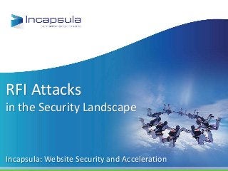 RFI Attacks
in the Security Landscape
Incapsula: Website Security and Acceleration
 