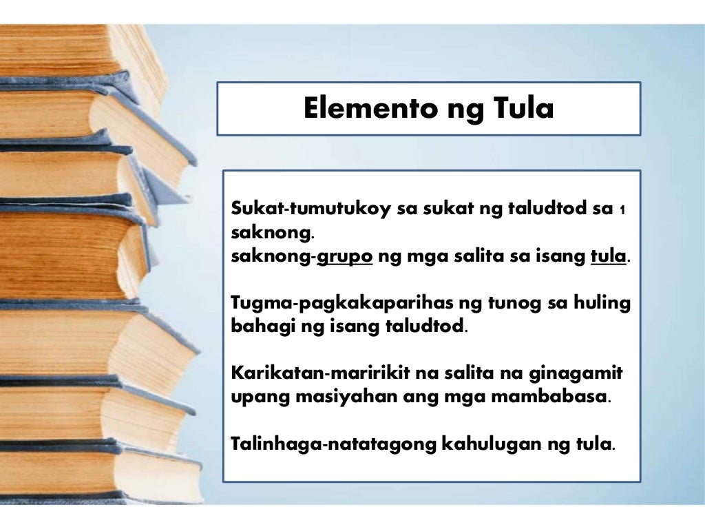 Kahulugan ng Tula at Elemento nio