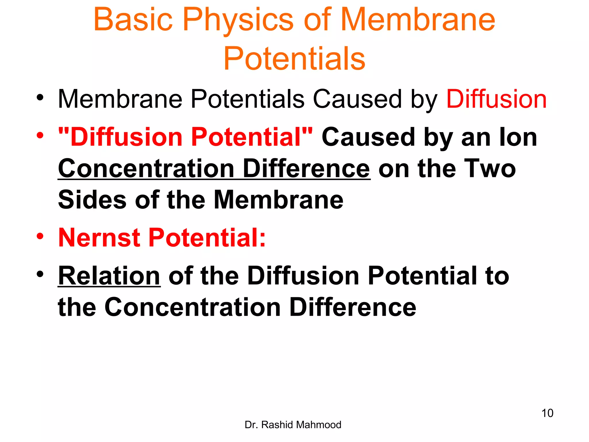 Membrane Potentials. | PPT