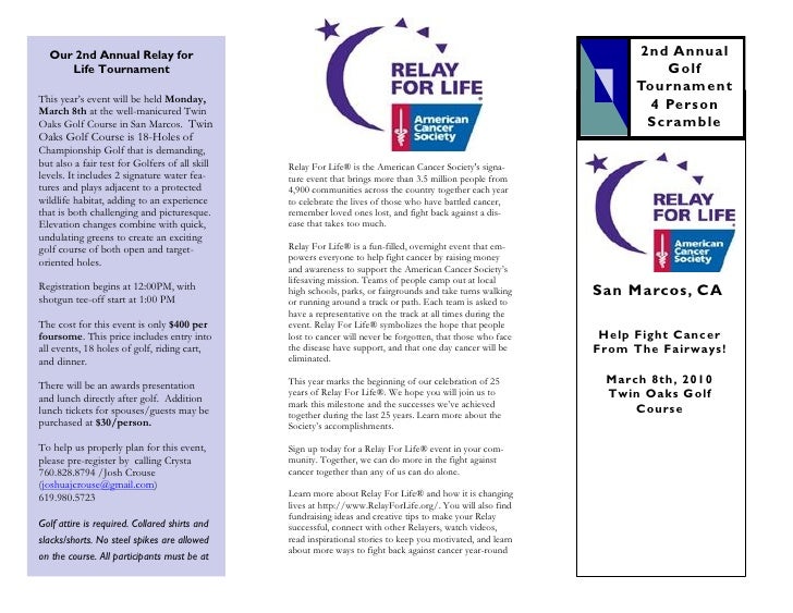 Acs Relay For Life Golf Tournament