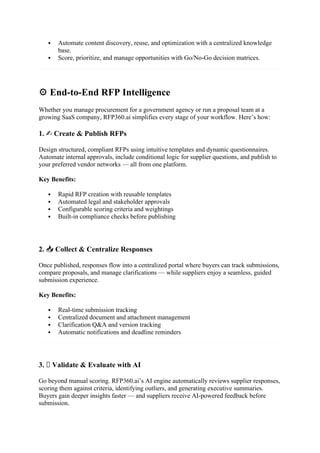 RFP360 Home Page for Proposal Management | DOCX