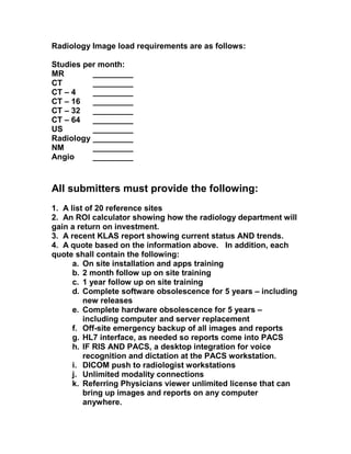 RIS/PACS RFP Template | PDF