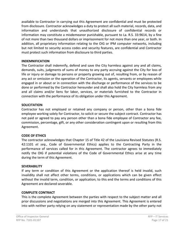 RFP Information Technology Services 7101 01107 PDF