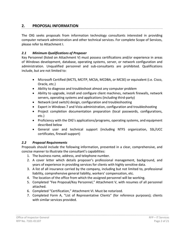 RFP Information Technology Services 7101 01107 PDF