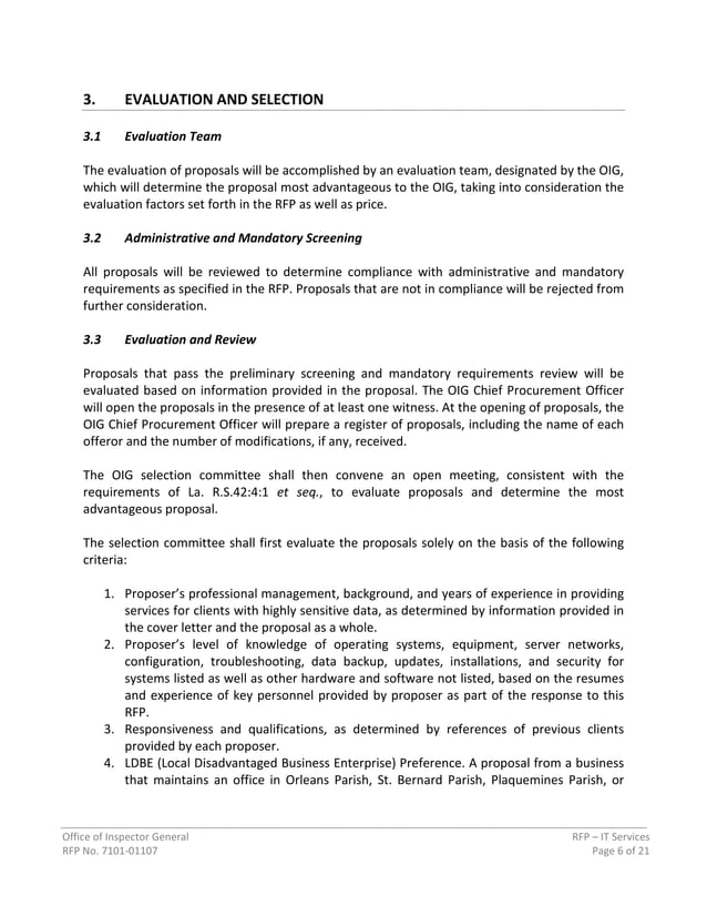 RFP Information Technology Services 7101 01107 PDF