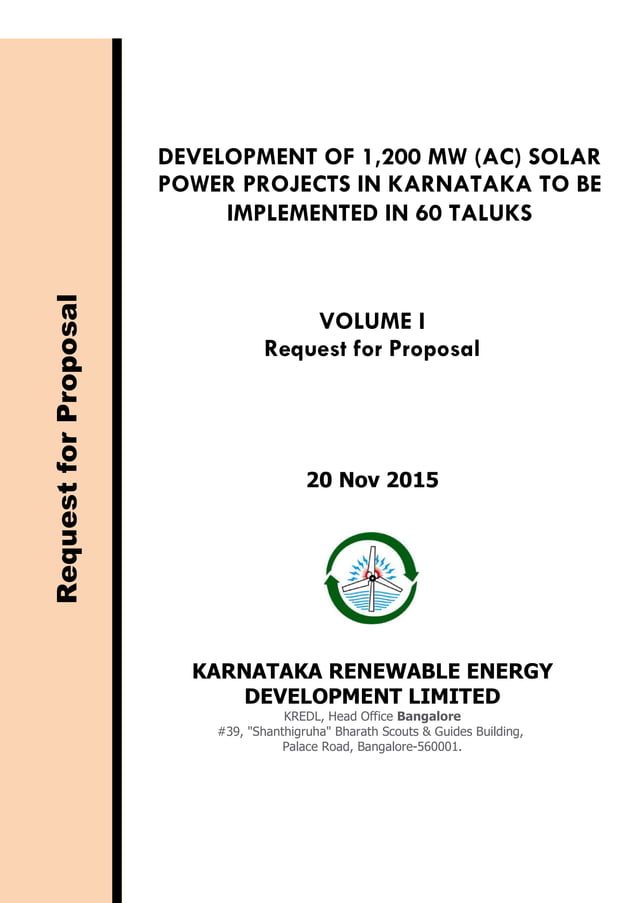 RfP for 1200 MW SOLAR POWER PROJECTS IN KARNATAKA | PDF | Power and ...
