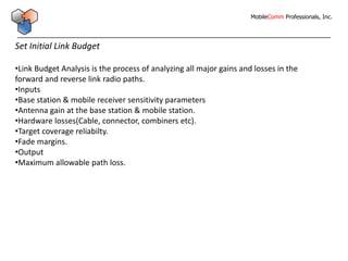 Basic Link Budget Analysis Example Rf planning doc | PPTX