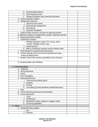 RFP Learning Management System - Evaluation Process and Criteria | PDF