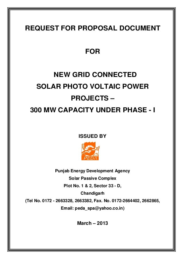 Rfp For Solar Power Plant In Punjab