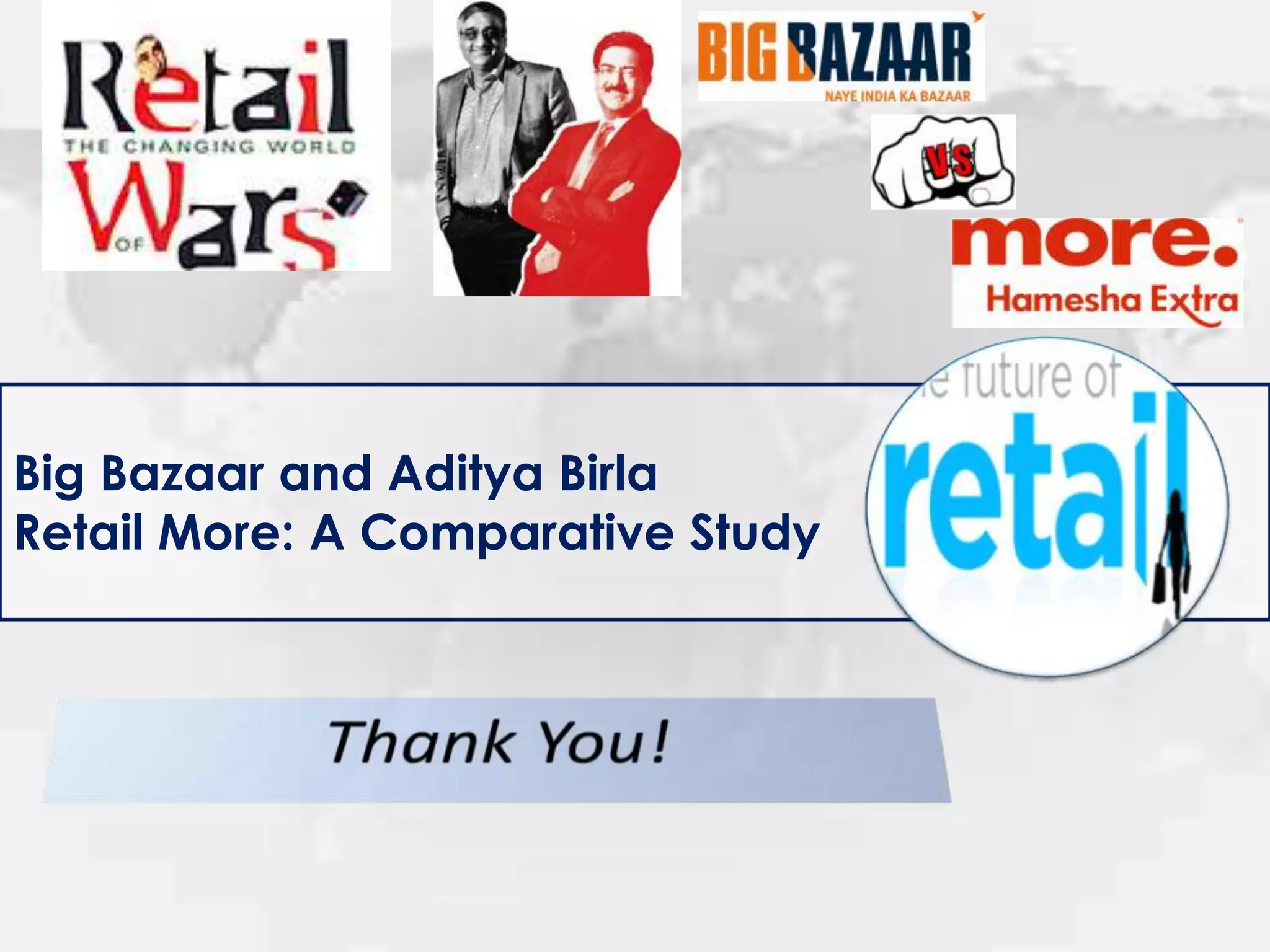 Big Bazaar and Aditya Birla
Retail More: A Comparative Study

 