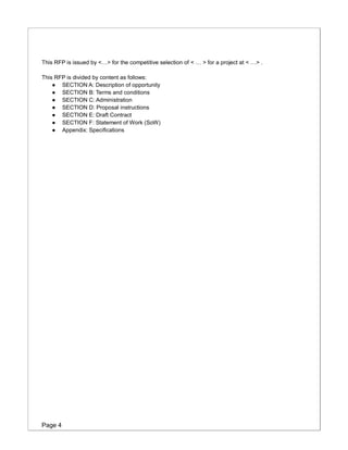 Rfp Appendix Examples RFP template | PDF