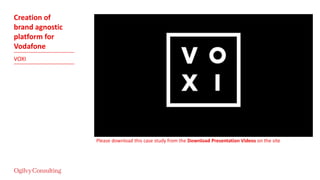 Creation of
brand agnostic
platform for
Vodafone
VOXI
Please download this case study from the Download Presentation Videos on the site
 