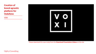 Creation of
brand agnostic
platform for
Vodafone
VOXI
Please download this case study from the Download Presentation Videos on the site
 